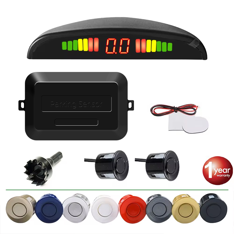 ชุดเซ็นเซอร์ที่จอดรถ 2 เซ็นเซอร์/4 เซ็นเซอร์ 22 มม.หน้าจอ LED ย้อนกลับ Radar Sound Alert INDICATOR System 8 สี