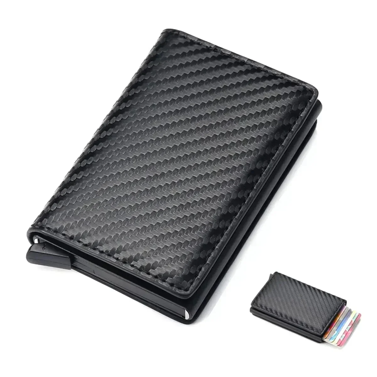 RFID アルミ製メンズ財布 カードホルダー パース カーボンファイバー メンズ ビジネス スリム 薄型 スマートウォレット クレジットカードホルダー ケース メモホルダー