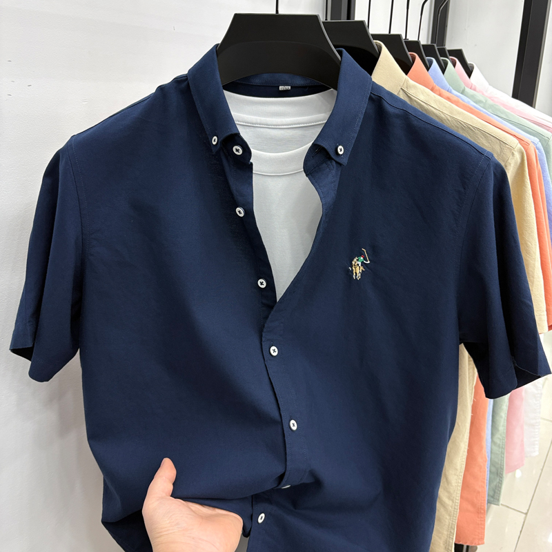 100% cotone moda camicia a maniche corte estate moda designer marchio pony ricamo nuovo confortevole traspirabile golf business casual abbigliamento da uomo