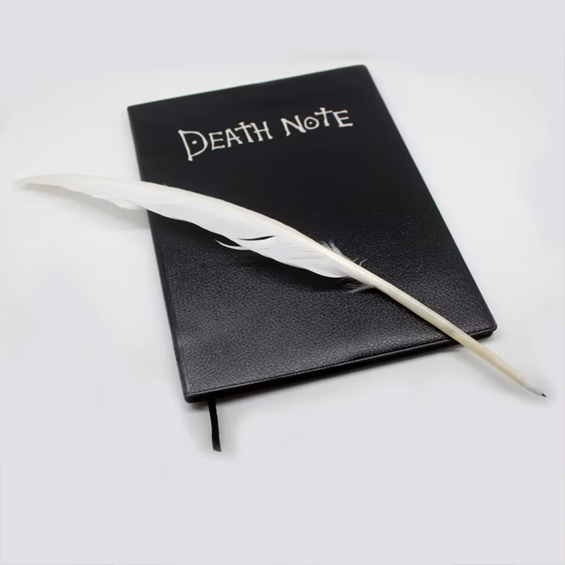 Anime Death Note Notizbuch-Set, Leder-Tagebuch und Federstift, Animationskunst, Schreibtagebuch, Death Note Notizblock