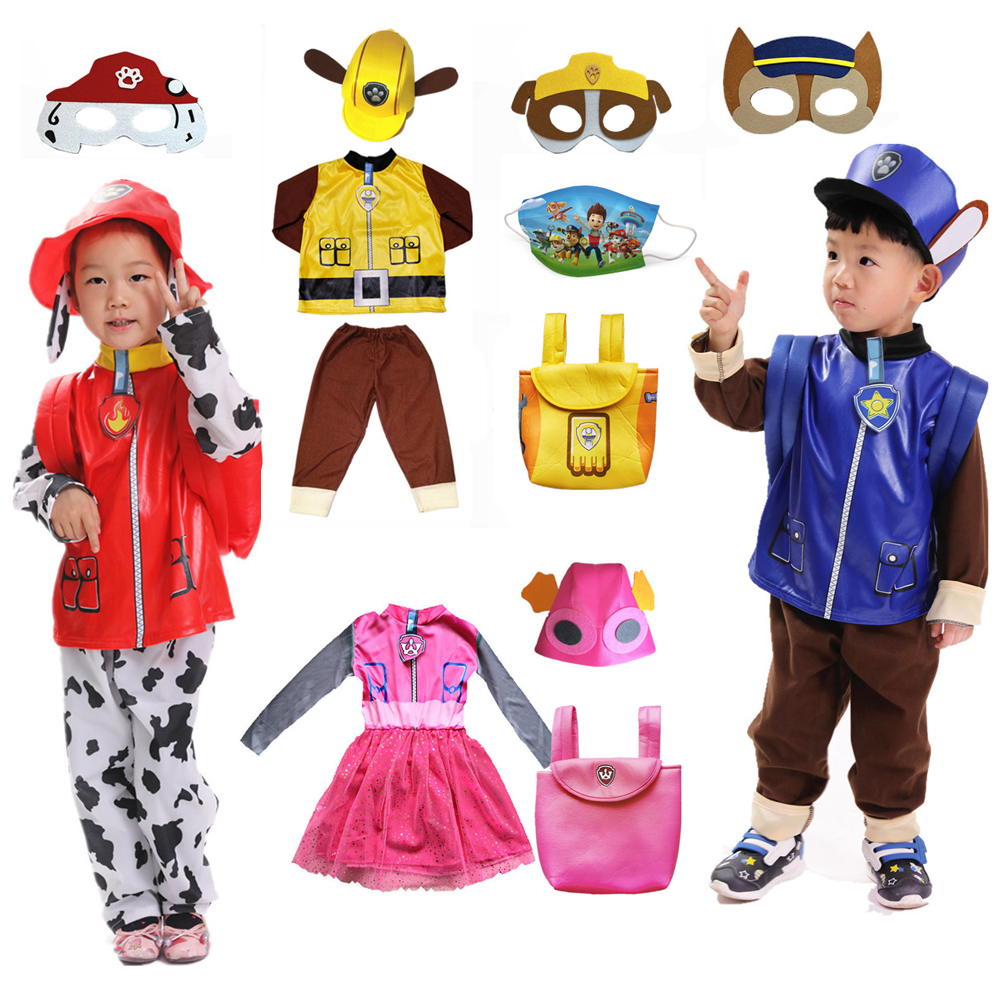 Costume de Cosplay pour enfants, dessin animé chien patrouille, Marshall Chase Skye Zuma Rubble, hauts et pantalons, uniforme de patrouille, Costume d'halloween