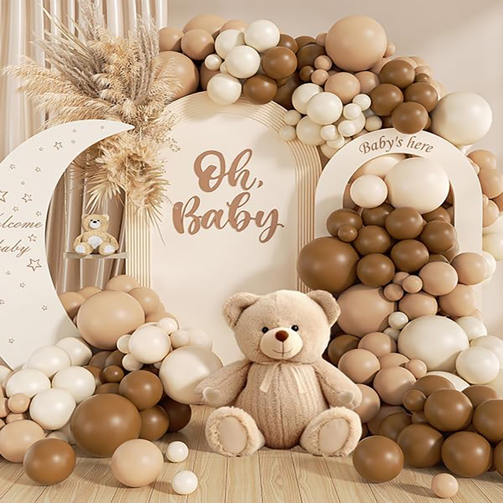 Guirnalda de Globos marrón desnudo, decoración para fiesta de cumpleaños, Kit de arco de Globos de arena blanca, decoración de compromiso de boda para Baby Shower, Globos