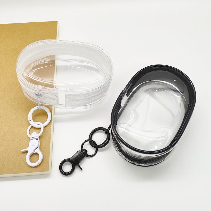 Portátil mini claro zíper saco de armazenamento chaveiro boneca dos desenhos animados crianças brinquedo caixa mistério organizador para fones de ouvido carregadores saco presente