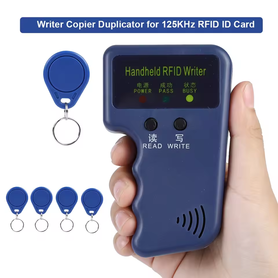 Handheld RFID ID EM4100 Kartenkopierer 125 kHz ID Reader Writer Programmierer Zugangskontrollkarten-Duplikator Cloner Verschlüsselungsgerät