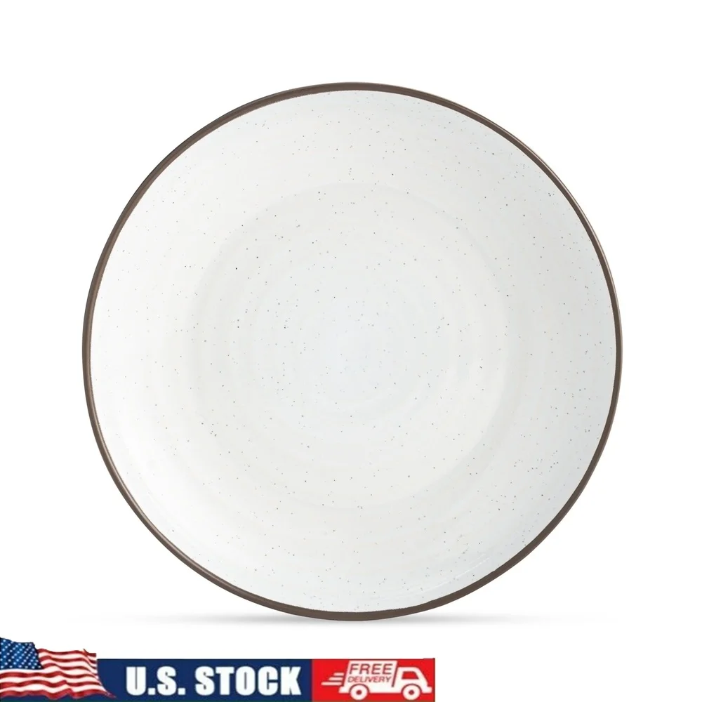 Assiette à salade en céramique, vaisselle ronde rustique, lave-vaisselle, assiette de service sûre au micro-ondes, apéritifs parfaits, plats d'appoint, Table de cuisine