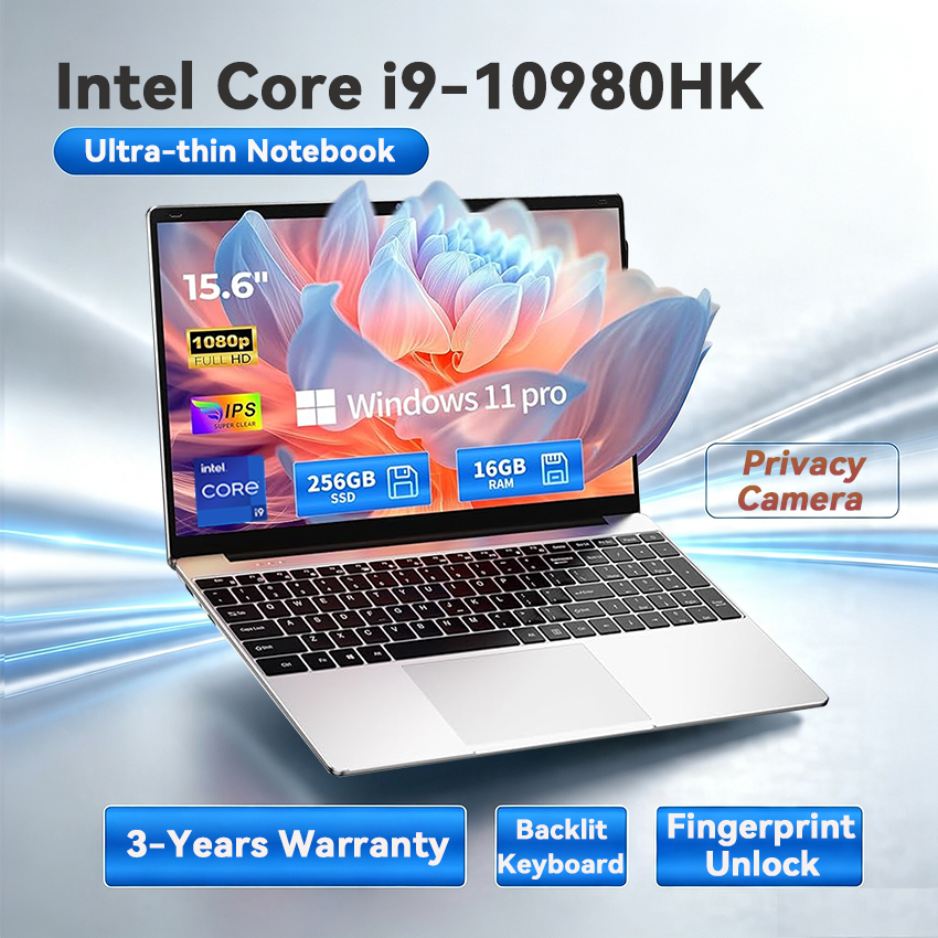 Novo Notebook Gamer e para Estudos 2026 com Intel i9-10980HK, Tela de 15.6 Polegadas, Teclado Retroiluminado e Leitor de Impressão Digital, Windows 11 e Office