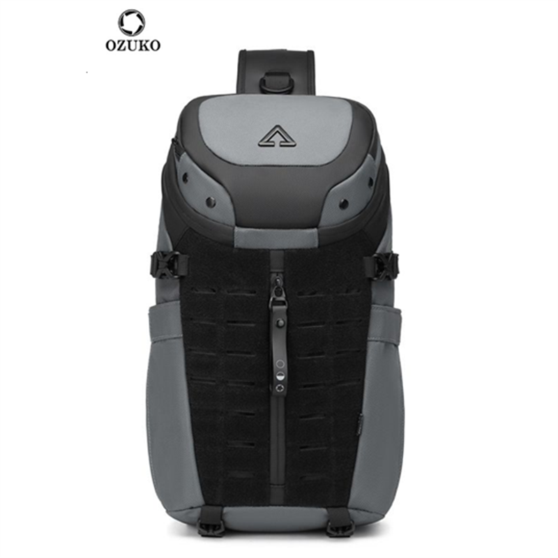 Ozuko - Bolsa de pecho para tableta de 12,9 pulgadas para hombre, deportiva, impermeable, bandolera, táctica, multifuncional