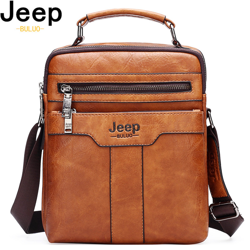 Torba męska Jeep Buluo ze sztucznej skóry, listonoszka z wieloma kieszeniami, codzienna torba crossbody, torba na ramię do pracy, podróży i na co dzień.