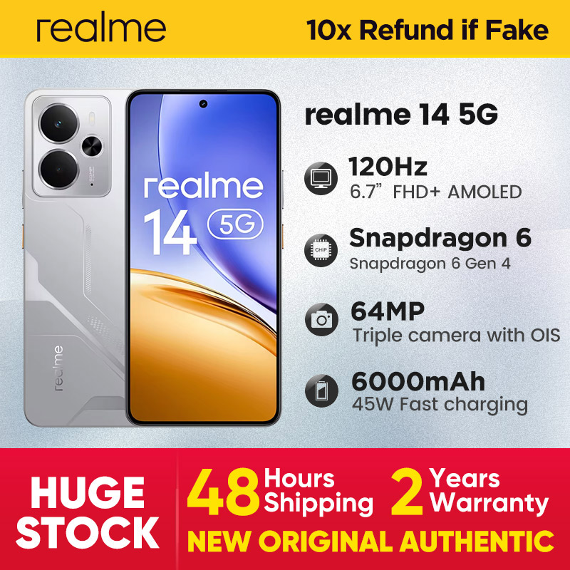 [Programa pionero] Smartphone realme 14 5G Snapdragon ®   6 Gen 4 Chipset 6000mAh Batería 45W Carga 120Hz Pantalla AMOLED IP69 NFC