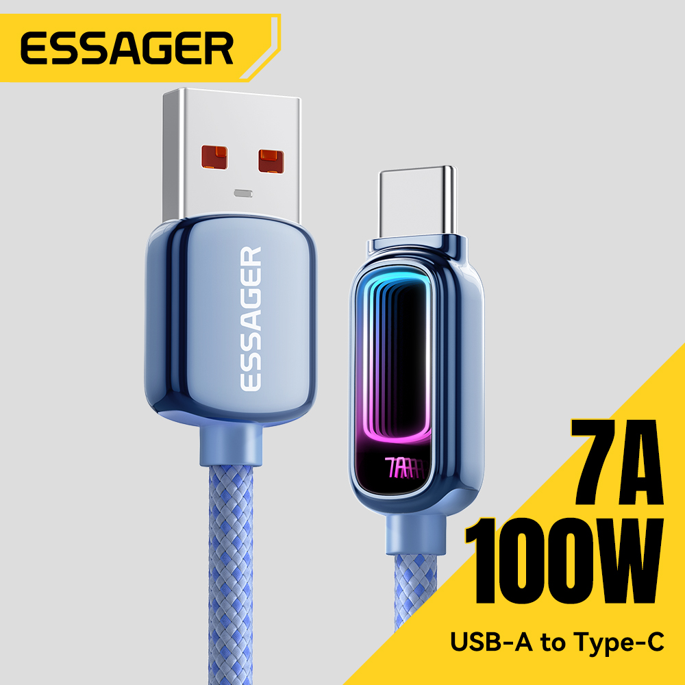 Essager USB Type C  Cable 7A  PD3.1 Fast Charging For MacBook Laptop iPhone 17 16 15 Pro Max iPad Samsung Type C Cable