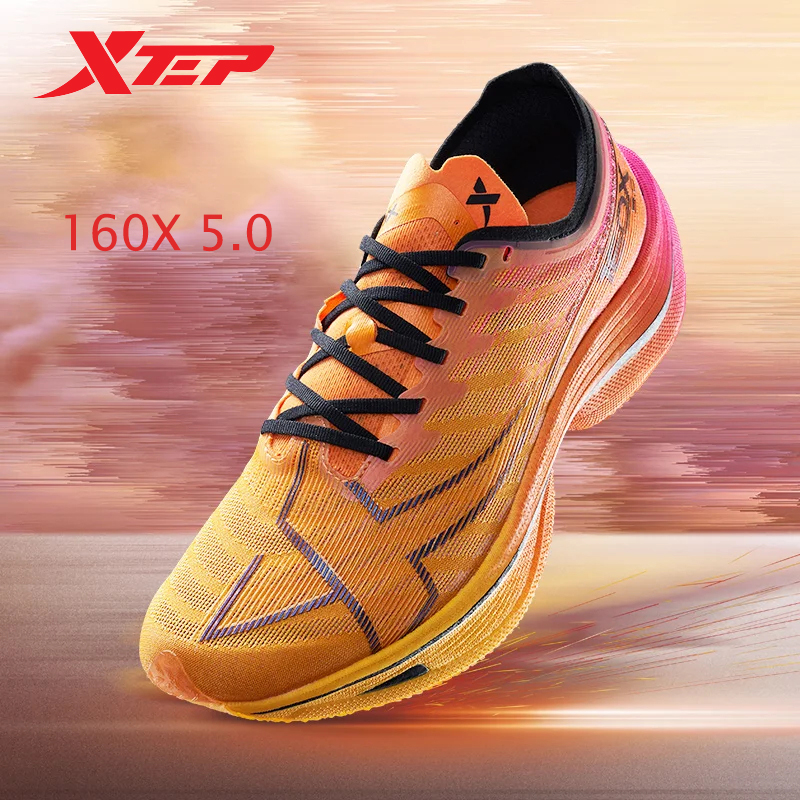 Xtep 160X 5.0 Running Shoes Professional Marathon PB Carbon Plate Sport Shoe Cushioning Shock Absorption Sneakers 977119110004