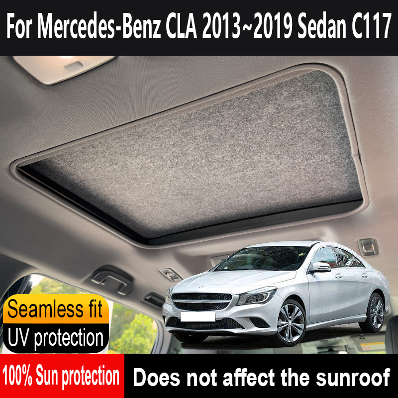 Car Sunroof Insulation Roof Visor For Mercedes-Benz CLA 2013~2019 18 C117 Anti-UV Electrostatic Adsorption Sky Curtain Sunshade