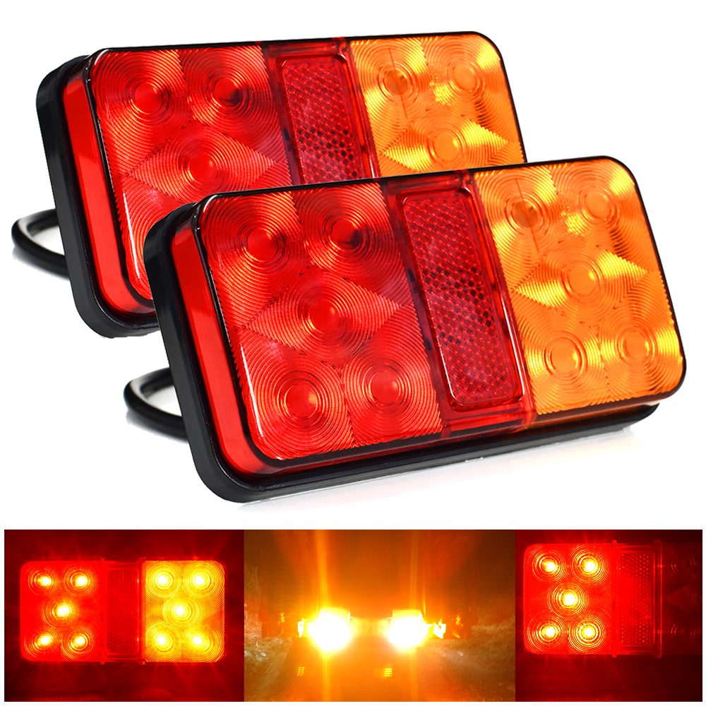 Ultra brilhante 12v carro led cauda sinal de volta freio lâmpada reversa para captador trailor lâmpada traseira à prova dwaterproof água