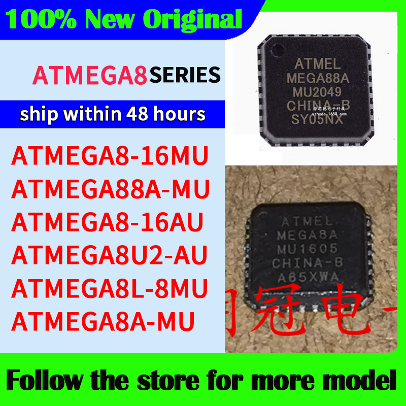 ATMEGA8-16MU ATMEGA88A-MU ATMEGA8-16AU ATMEGA8U2-AU ATMEGA8L-8MU ATMEGA8A-MU  High quality New