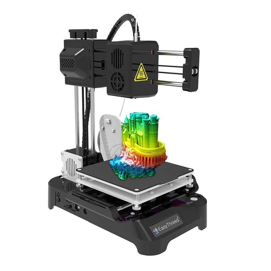 3D-принтер K9 EasyThreed K7: миниатюрный, быстрая установка, печать в один клик, бесшумная материнская плата. Набор для 3D-печати для самостоятельной сборки, подарок для детей.