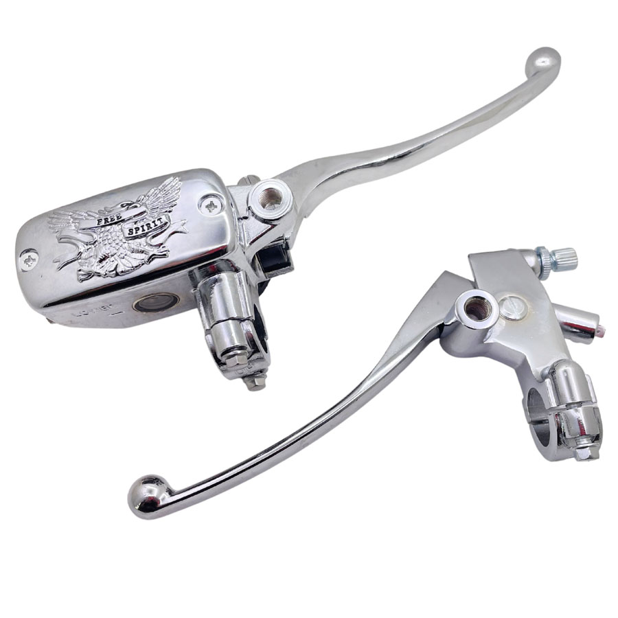 Pompe de frein hydraulique universelle pour moto, motif aigle en alliage chromé, levier d'embrayage à intervalles principaux, pièce de frein à disque pour vélo de course, 22mm