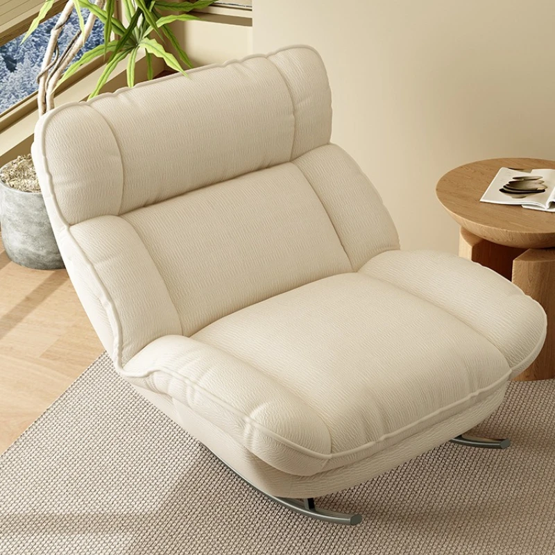 Lazy Sofa Rocking Chair 2-in-1 Sleeping Relaxing Seat for Living Room Upholstered Recliner for Home Ergonomic Living Room Rocker