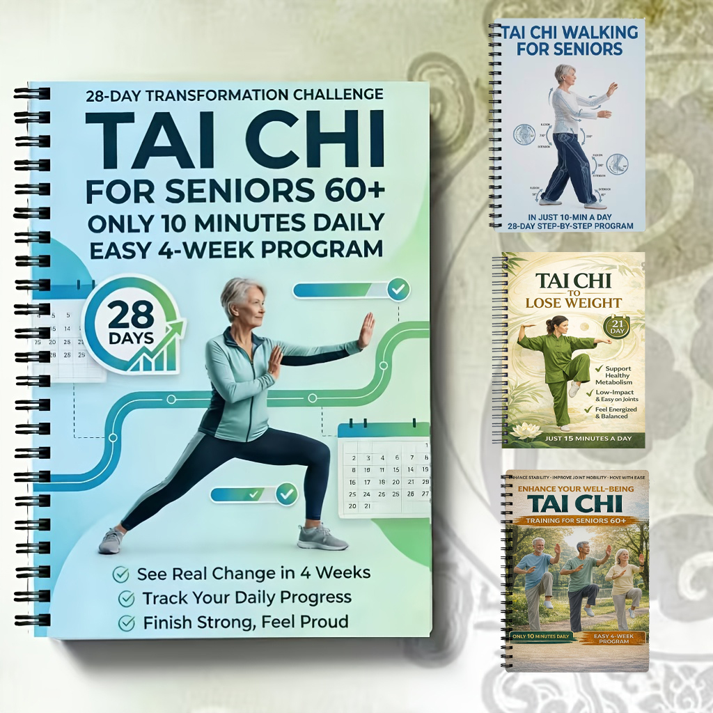 Juego de 4 libros de ejercicios de Tai Chi para personas mayores y principiantes, encuadernados en espiral, con ejercicios progresivos, rutinas suaves y entrenamiento físico
