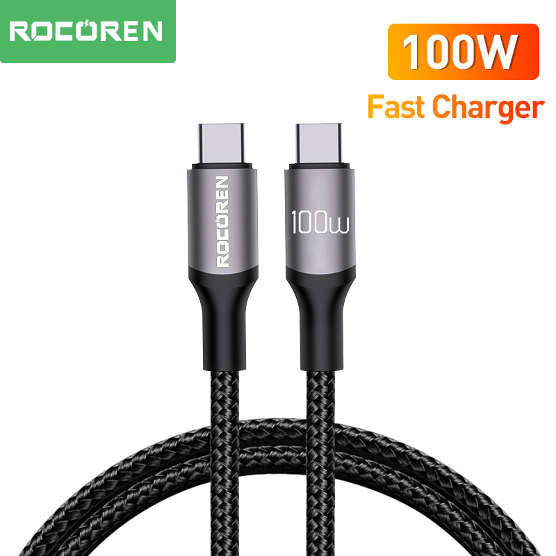 Rocoren 240W USB Loại C Sang USB C PD 3.1 100W 5A Sạc Nhanh Cáp Sạc USBC dây 2M 3M Dành Cho Laptop MacBook Pro Xiaomi