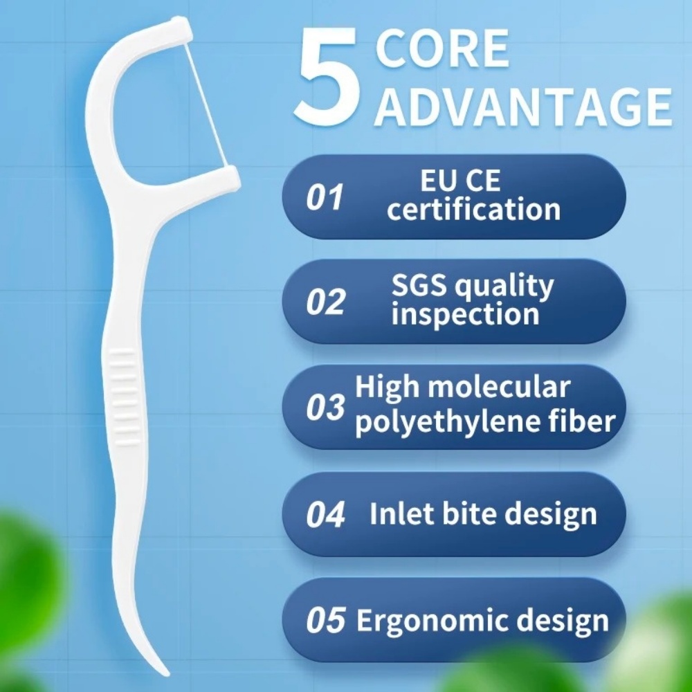 50/150/300/600Pcs Disposable Dental Floss Plastic Toothpick Lightweight Portable Design For Daily Oral Care Home Set Floss Stick
