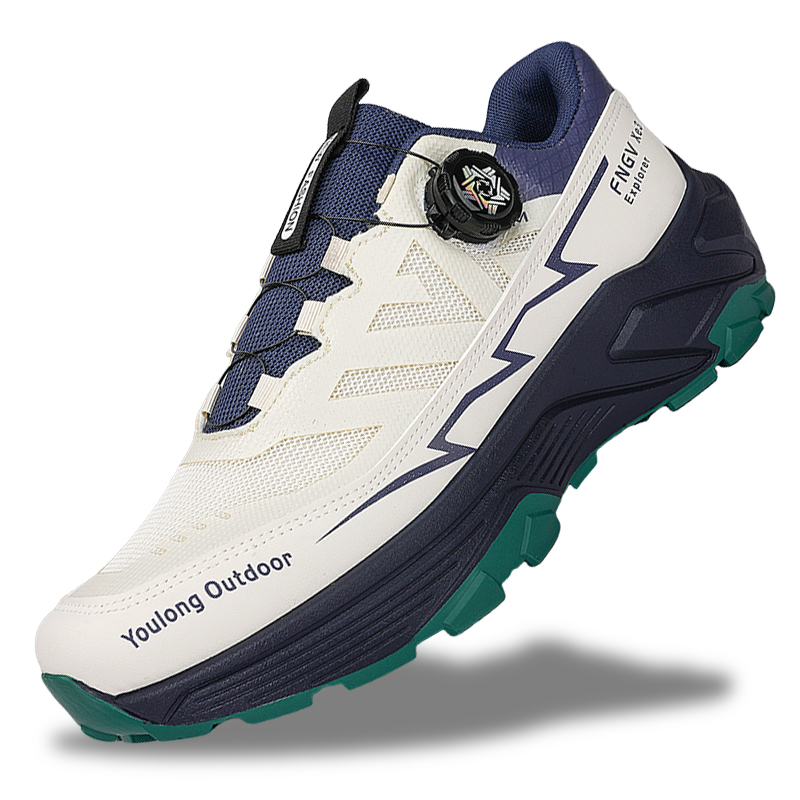 Nowe męskie buty trekkingowe na zewnątrz 2026, lekkie buty do wędrówek, oddychająca siatka, obrotowa klamra, odporne na ścieranie, do chodzenia na co dzień.