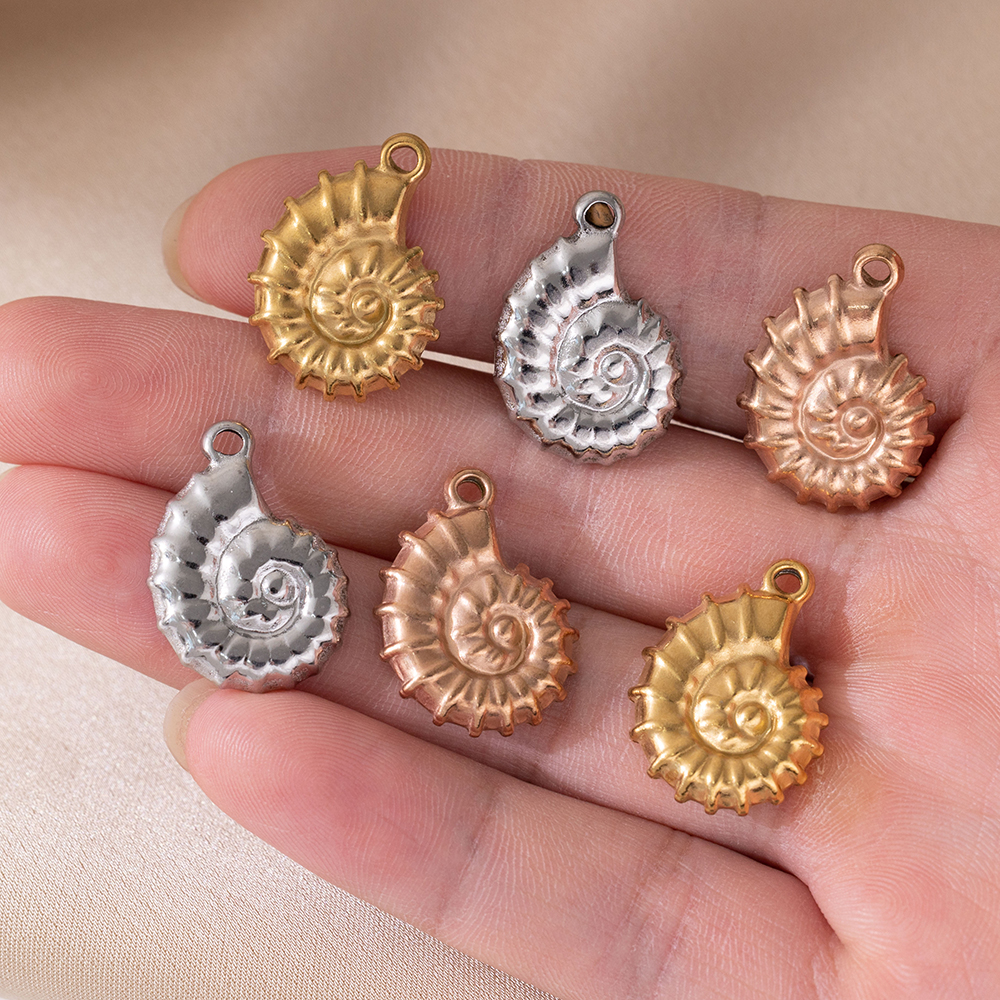 5 Stück Roségold Edelstahl Muschel Charms Anhänger für DIY Armband Halskette Baumeln Schmuck Handwerk machen liefert kein Verblassen