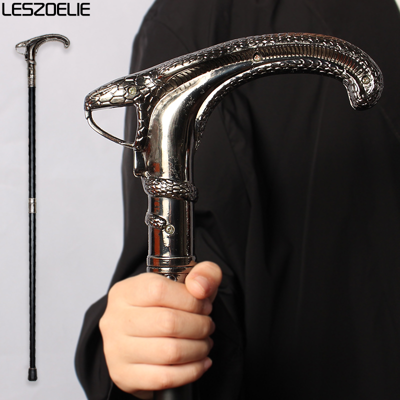 Bastón de lujo con cabeza de serpiente para hombre, bastón decorativo de moda, Vintage, para fiesta, bastón antiguo, elegante