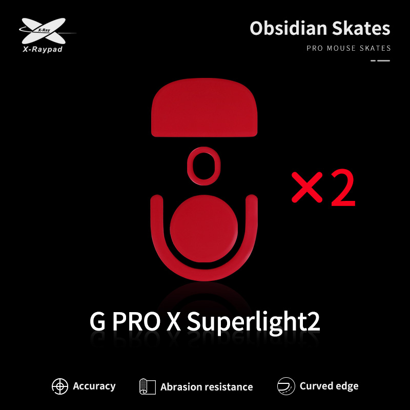 Patins de controle X-Raypad Obsidian para Logitech G PRO X SUPERLIGHT 2/ X2 SUPERSTRIKE