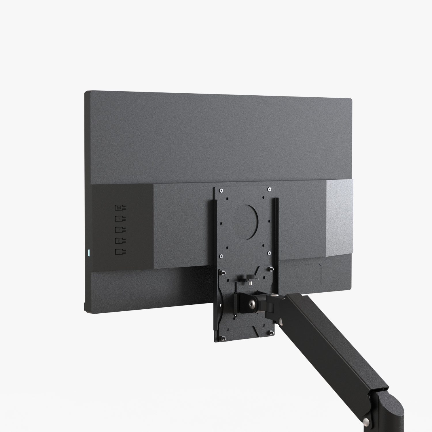 Ajuste la pantalla hacia arriba y abajo o hacia la izquierda y la derecha con soporte para monitor mediante un soporte con orificios VESA para ajustar la altura.