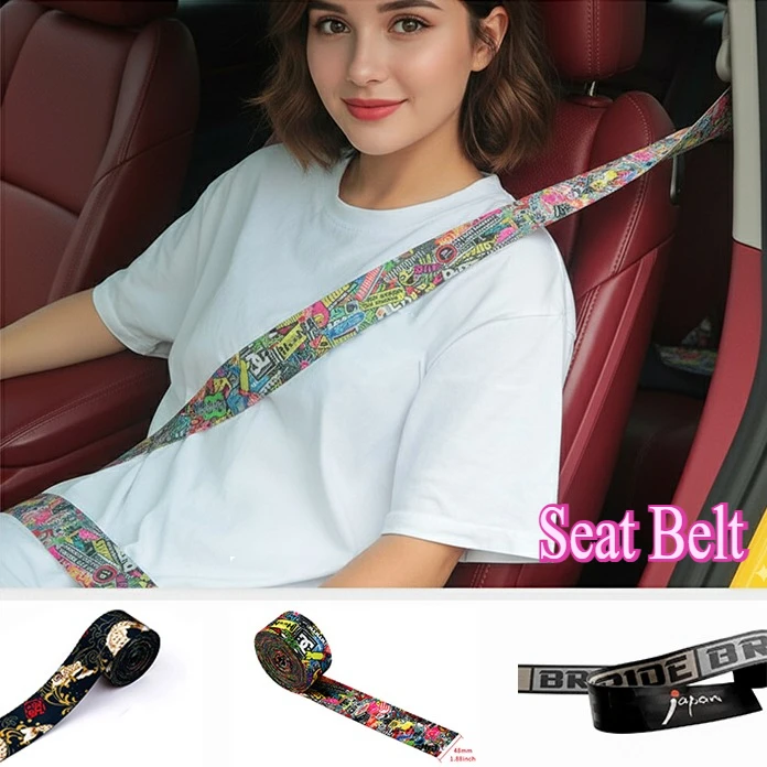 JDM Modification ceinture de sécurité sangle 3.6m Ukiyo-e ceinture de sécurité pour Katana ceinture de sécurité sangle voiture Graffiti mariée