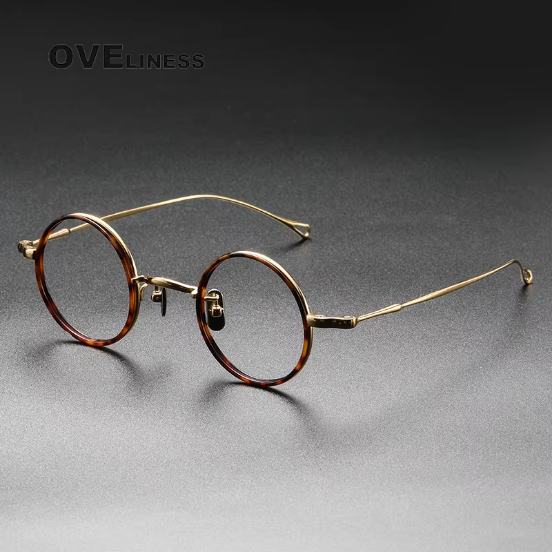 pure Titanium Brilmontuur Mannen Vintage Ronde Nieuwe Brand Design Brillen frames Vrouwen Retro Hoge Kwaliteit Brillen bril