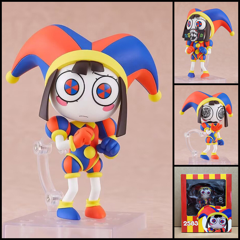 Figurka Q Version 2583 The Amazing Digital Circus Pomni Chibi z wymiennymi twarzami, ruchoma, kolekcjonerska ozdoba na biurko, prezent.