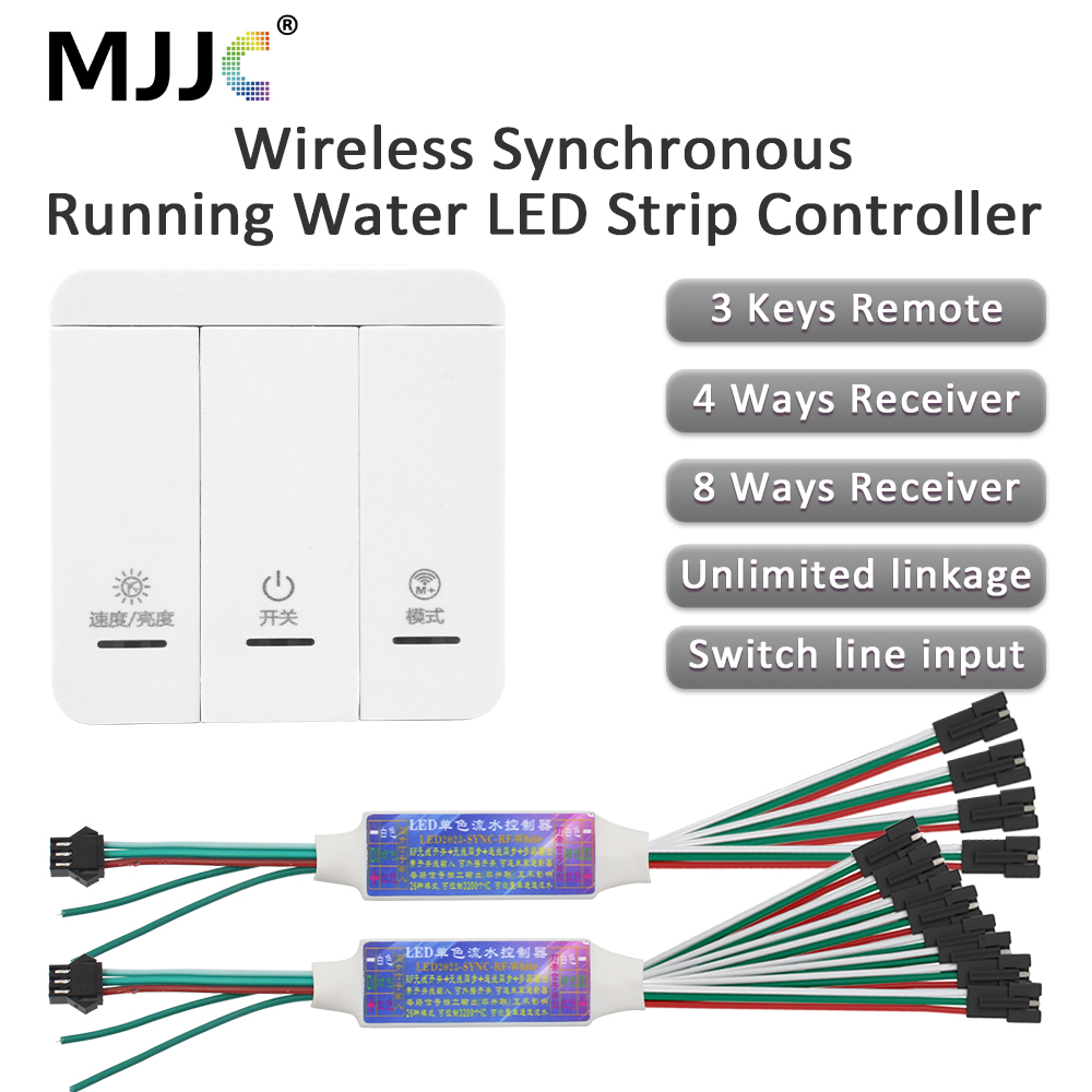 Contrôleur de bande LED pour course de chevaux, DC 5-24V, 3 touches, contrôle de synchronisation du panneau, WS2811 1903 IC SMD2835, lumière d'eau courante COB monochrome