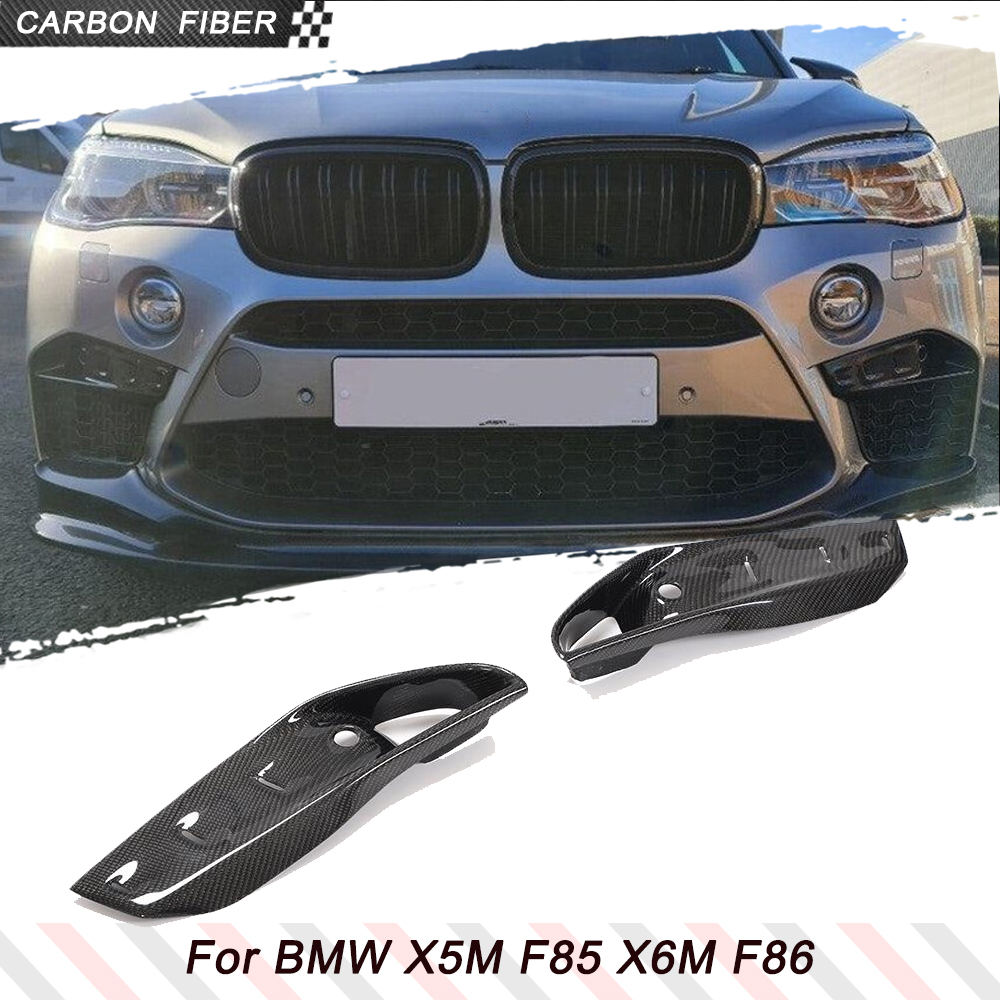 Dry Carbon Fiber Car Front Bumper Canards Fog Lamp Trim Cover for BMW F85 X5M F86 X6M 2014 - 2018 Car Fog Lamp Cover Frame Trim