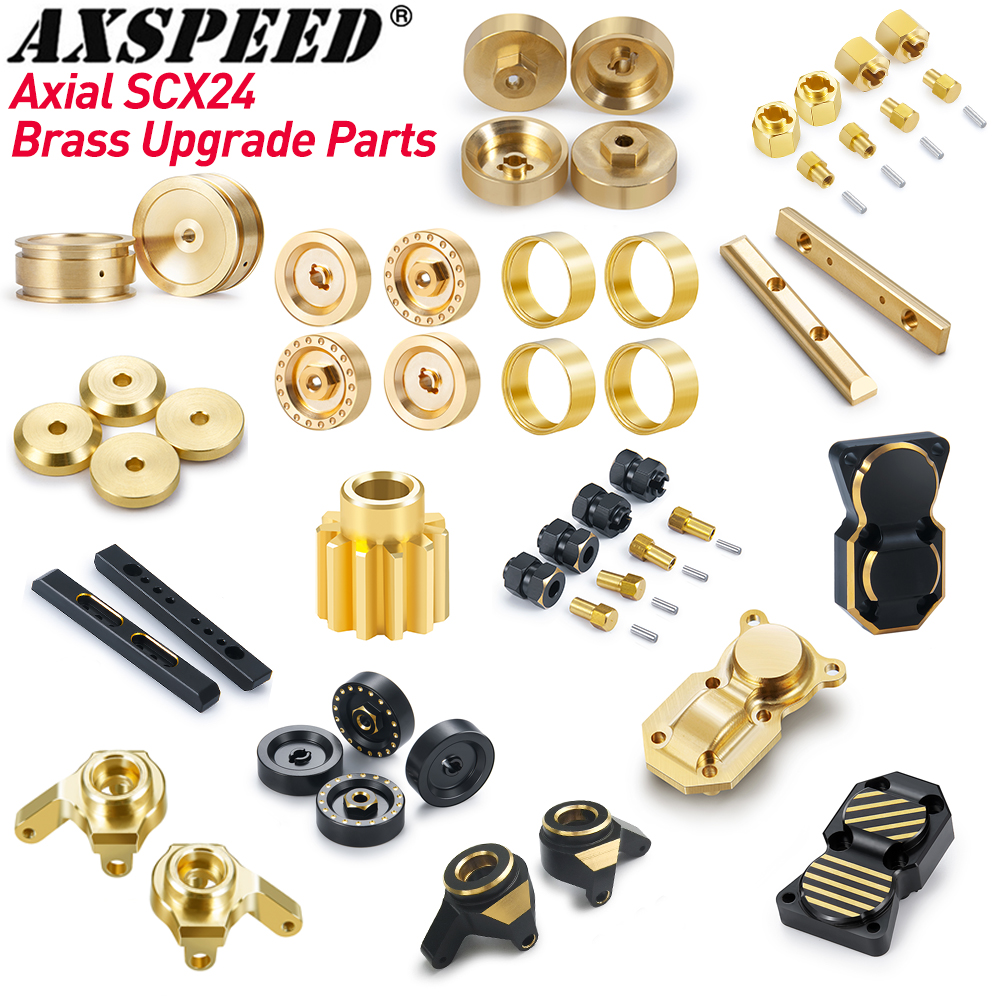 AXSPEED 1/24 Axial SCX24 Upgrade Teile Messing Gegengewicht Rad Hex Adapter Achse Diff Abdeckung Achsschenkel Träger Motor Getriebe