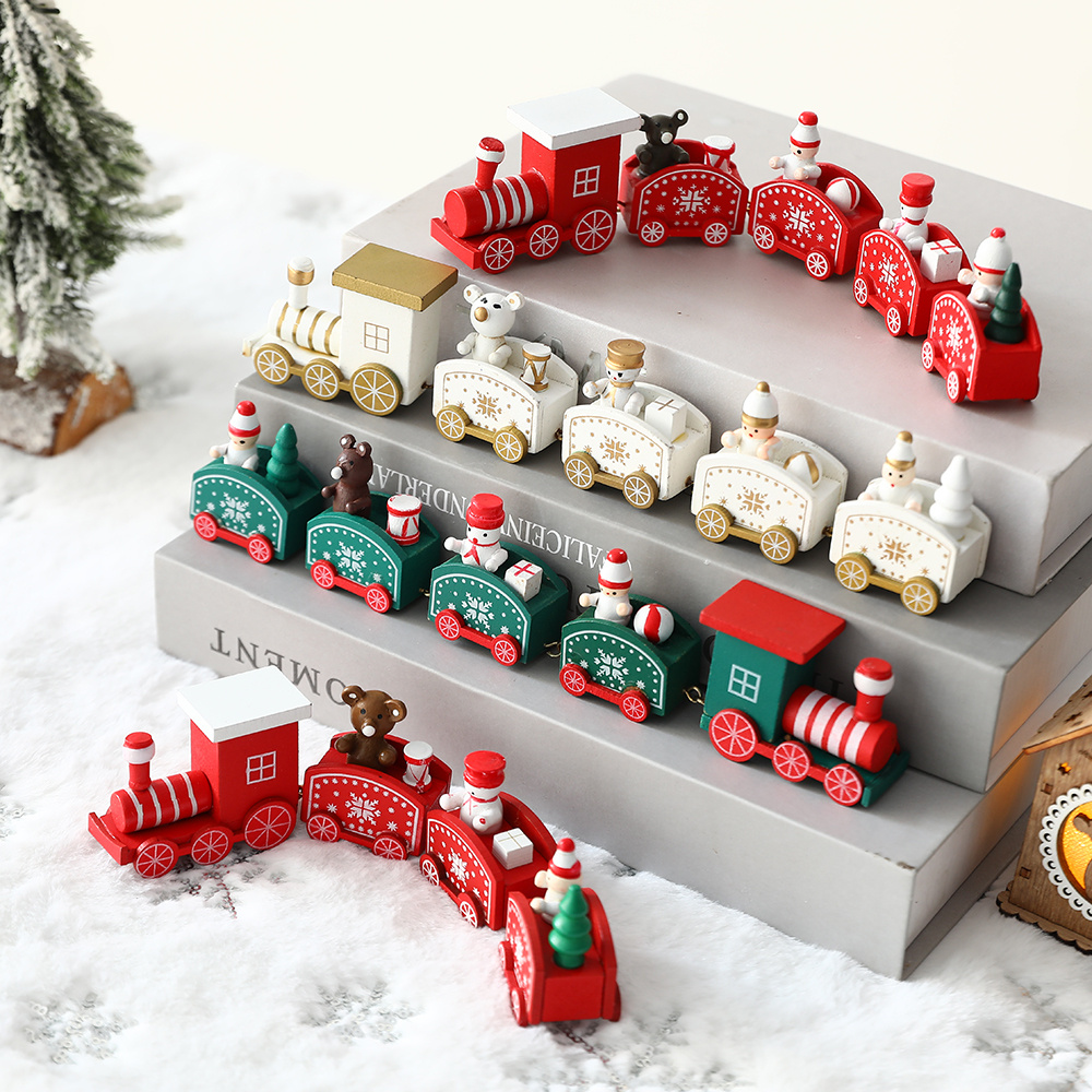 Train de Père Noël en Plastique, Décorations de Noël, Cadeau de ixdes Enfants, Jouets, Accessoires, Scène, Table de Famille