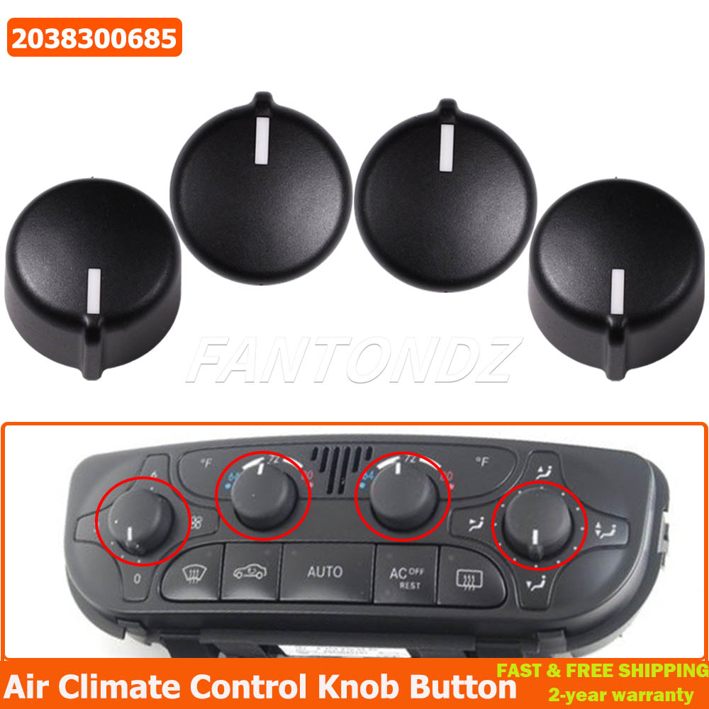 Manopola del pulsante di controllo del climatizzatore 4X per Mercedes Classe C W203 C320 C240 C230 2038300685   A 2038300685