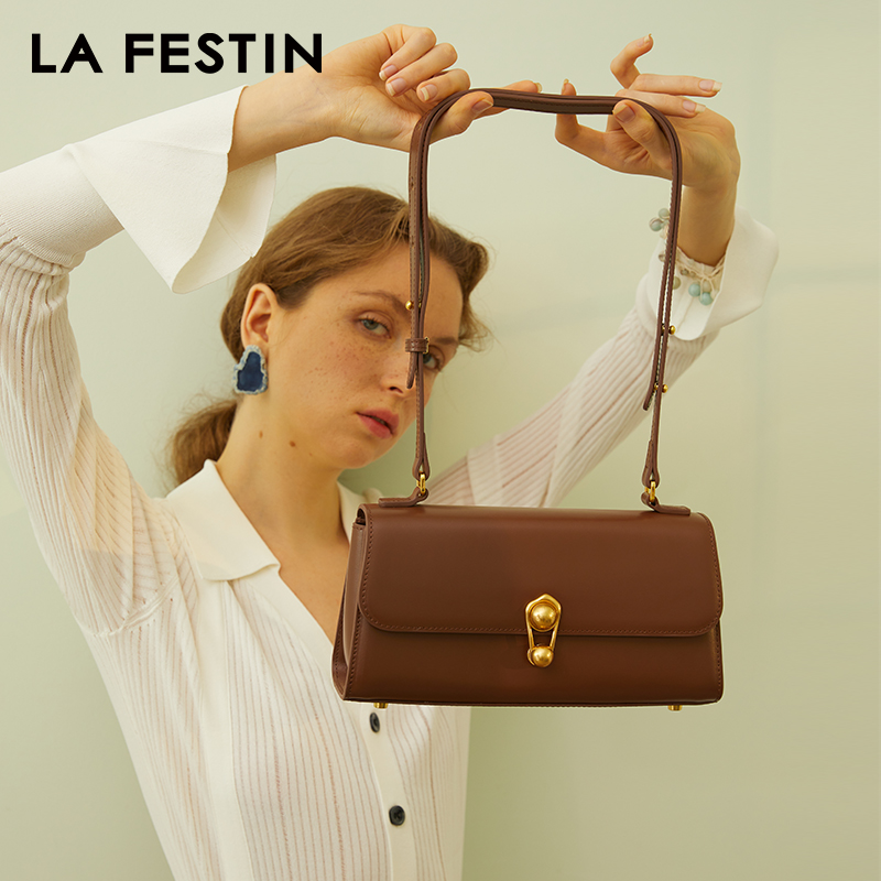 La festin marca original bolsa de ombro designer luxo bolsa feminina moda crossbody saco de couro