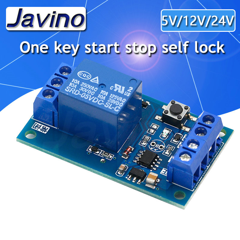 Kunci Tunggal Bistable Relay Modul Mobil Mereparasi Beralih Satu Kunci Mulai Berhenti Self Lock Chip Tunggal Kontrol Mikro 51