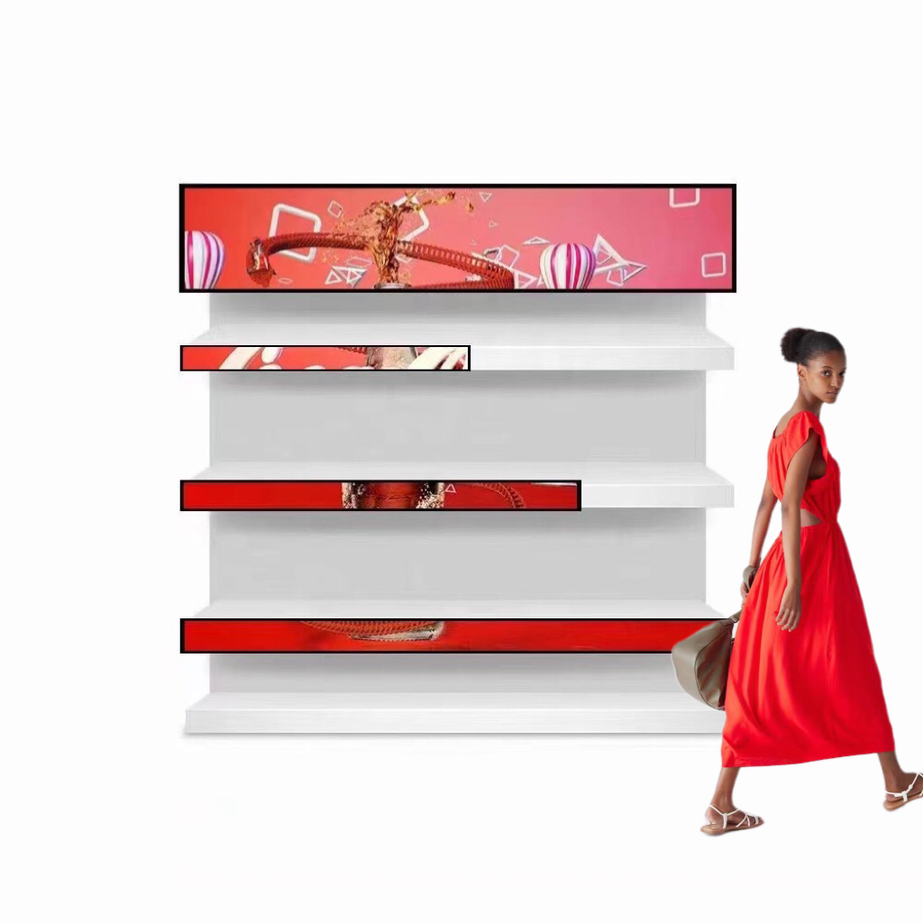 Supermarket Multi-size Stretched Bar Screen HD LCD Screen Digital Signage