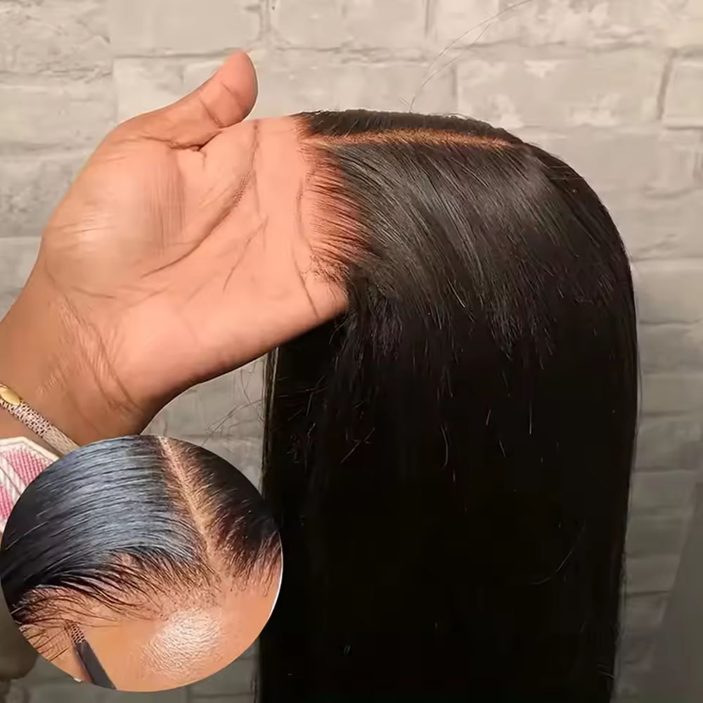 Perucas de Cabelo Humano de 40 Polegadas com Densidade de 250%, Prontas para Usar, Sem Cola, Pré-Cortadas e Pré-Alongadas com Baby Hair, Perucas Frontais de Renda 5x5 13x4 Lisas, Perucas de Cabelo Humano para Mulheres, Sem Cola, Fechamento Frontal de Rend