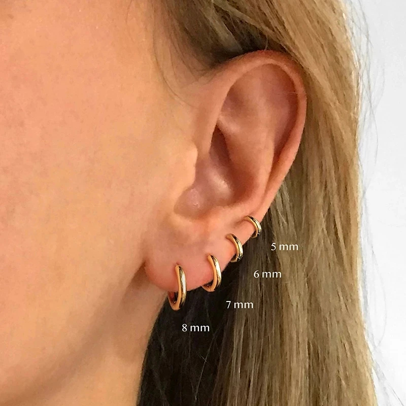 Aide-pendientes de aro pequeños de Plata de Ley 925 para mujer y niña, aretes pequeños de oro rosa, regalo de fiesta de compromiso de boda, hebilla de hueso de oreja suave