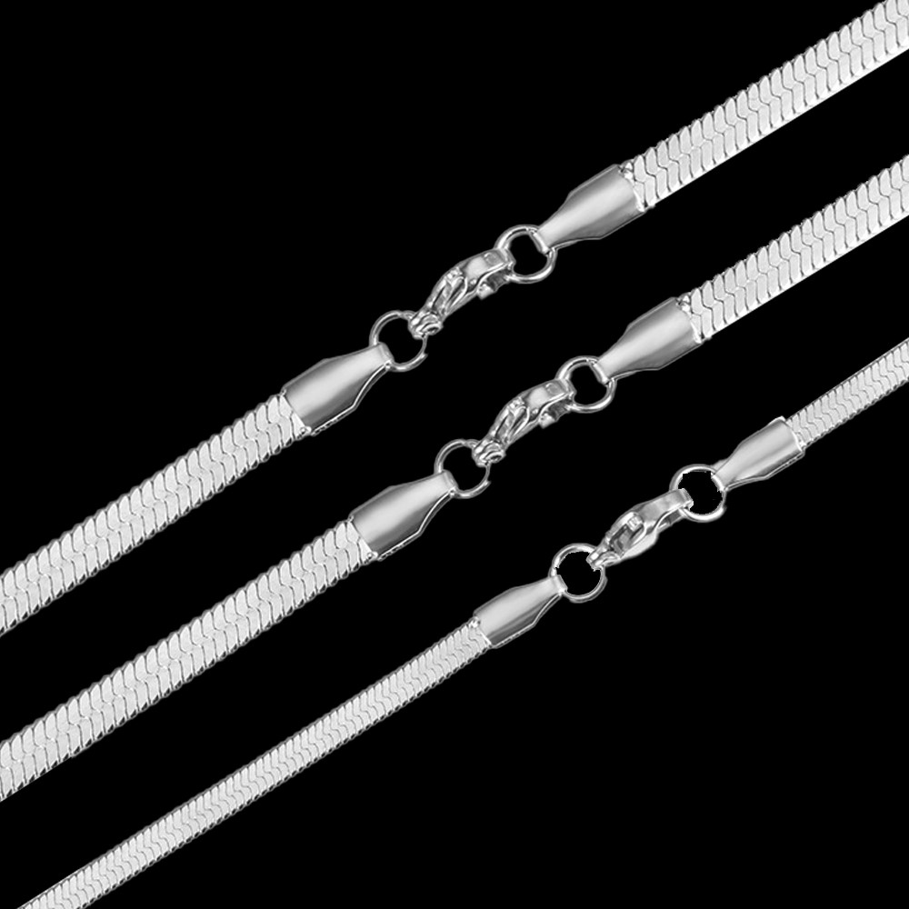 5pcs 2/3/4mm Stainless Steel Flat Herringbone Snake Chain Necklace for Men Women Choker Layered Chunky Jewelry Gift Making