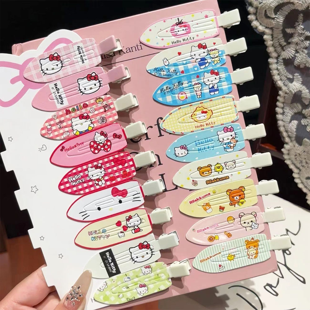 18 шт. милых заколок для волос Sanrio Hello Kitty, модные заколки для девочек в стиле аниме, аксессуары для волос, подарки на день рождения и Рождество