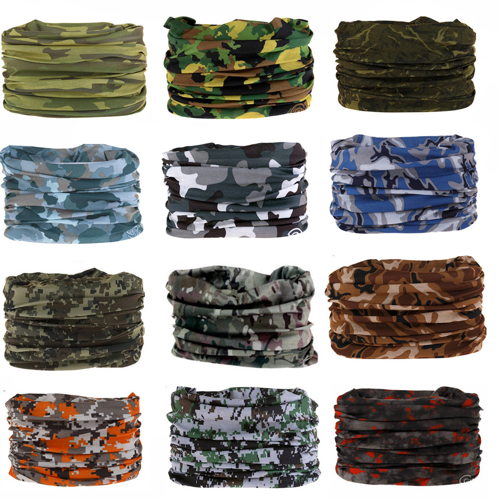 Camuflagem sem costura magia bandana buffs pescoço gaiter paisley bandana ciclismo tubo de pesca rosto escudo das mulheres dos homens cachecol máscara boné