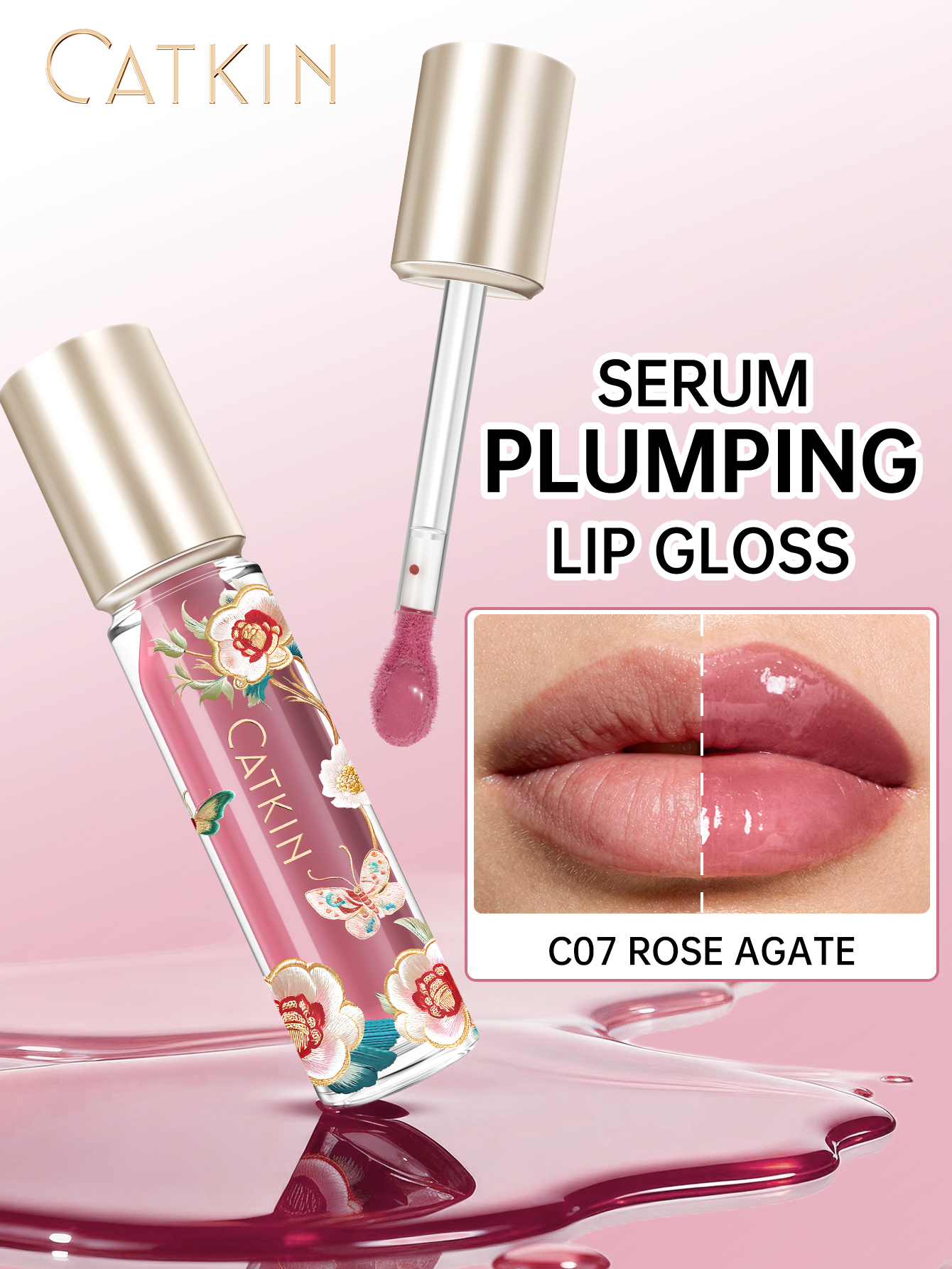 CATKIN Lip Essence Lipstick Lip Glaze Зеркальный водный блеск Блеск для губ Увлажняющее стекло Dudu Лосьон для губ Блеск для губ 3,5 г