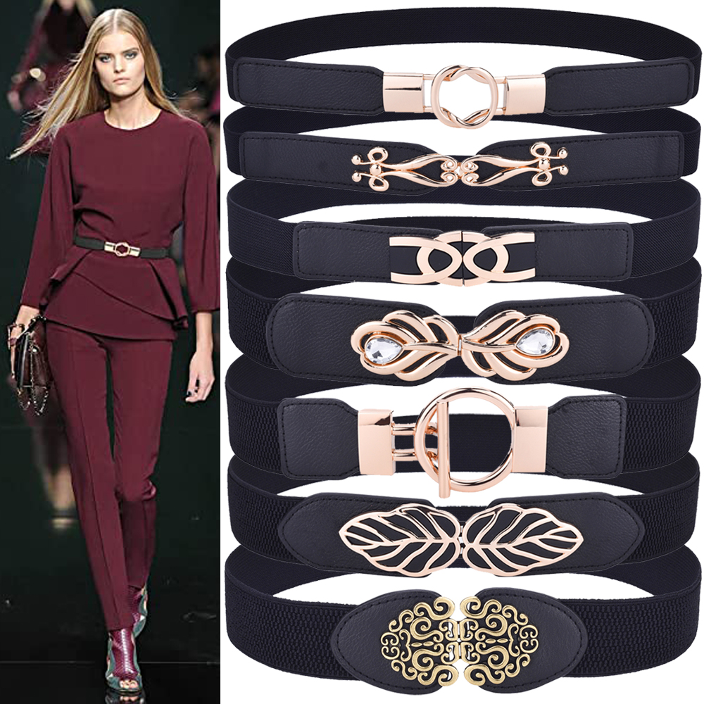 Dames magere riem voor jurken Damesmode elastische riemen Tailleband Cinch-tailleband