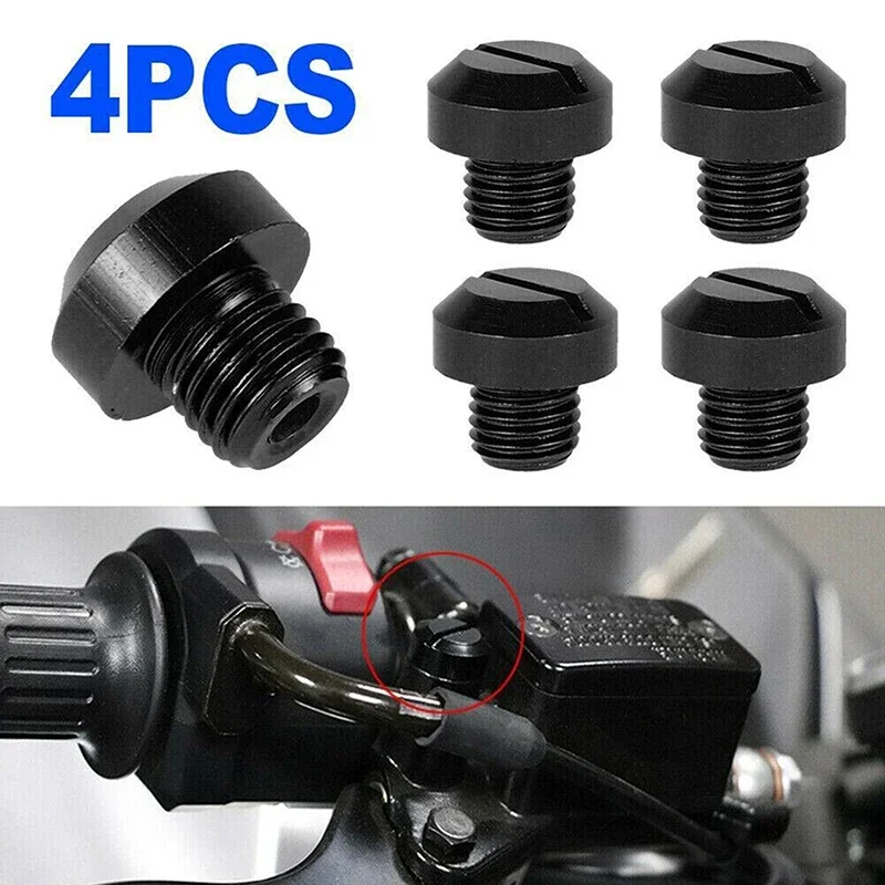 4PCS Tapones de Aluminio CNC para Espejos M10x1.25, Tornillos de Cierre con Rosca Izquierda y Derecha, Universales para Motocicleta