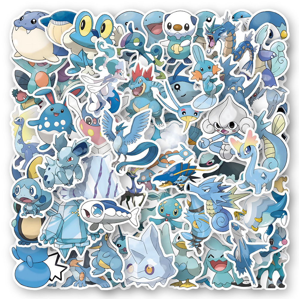 10/30/60PCS Blau Nette Pokemon Anime Aufkleber Aufkleber DIY Koffer Laptop Sammelalbum Telefon Gitarre Graffiti Cartoon Aufkleber kinder Spielzeug