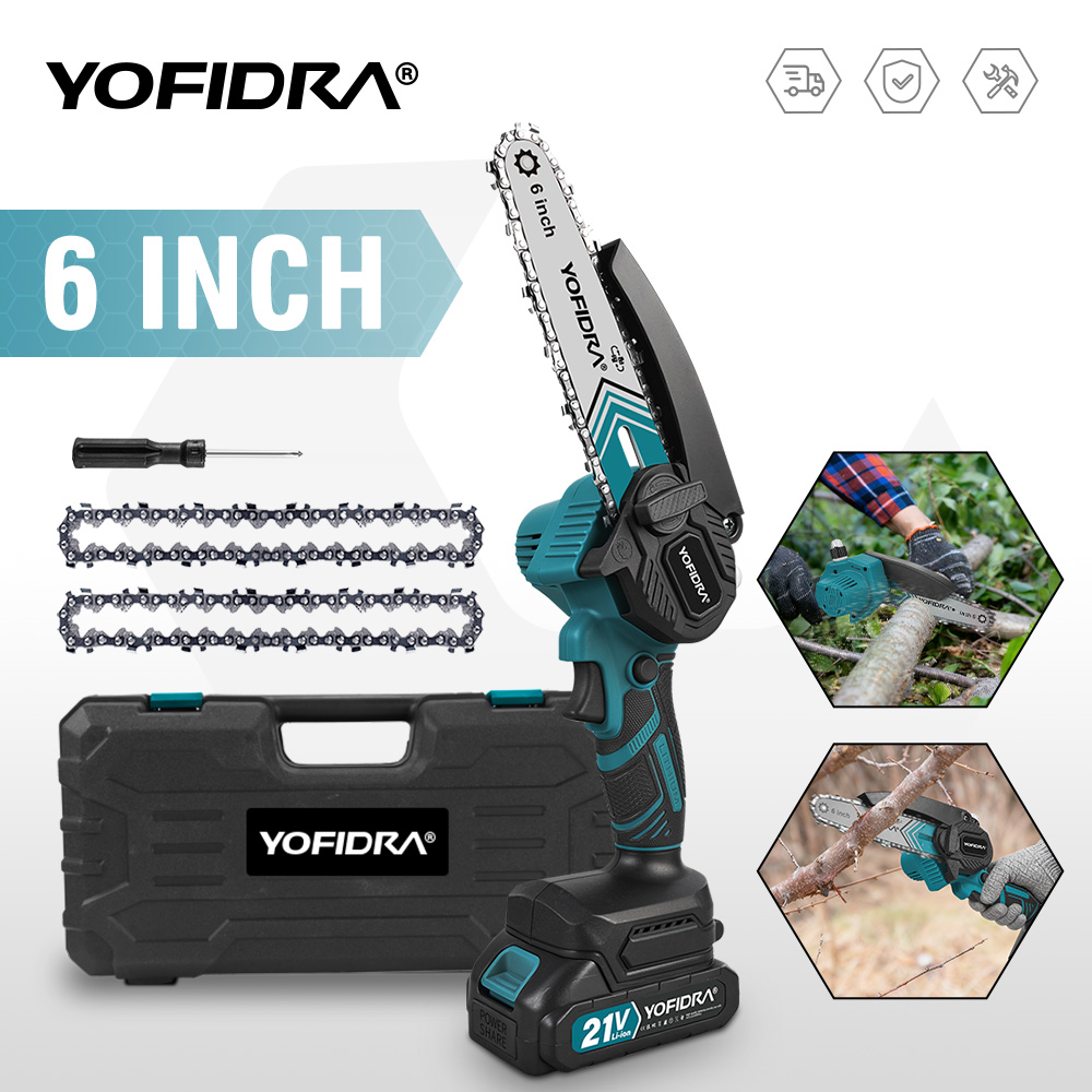 Serra Elétrica YOFIDRA de 6 Polegadas 30000RPM, Serra Portátil para Jardim e Trabalhos em Madeira, Ferramenta de Corte para Bateria Makita 21V